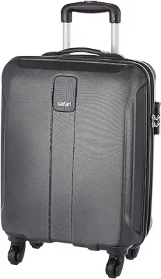 3. Safari Thorium 55 cms Small Cabin Polycarbonate (PC) Hard Sided 4 Wheels 360 Degree Wheeling System Luggage/Suitcase/Trolley Bag (Black)