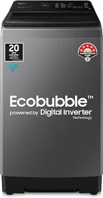 10. Samsung 10 Kg 5 Star Wi-Fi Enabled Inverter Fully Automatic Top Loading Washing Machine (WA10BG4546BDTL Versailles Gray, Ecobubble)
