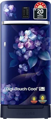 10. Samsung 189 L 5 Star Digi-Touch Cool Digital Inverter with Display Direct-Cool Single Door Refrigerator (RR21C2F25HS/HL, Hydrangea Blue, Base Stand Drawer, 2023 Model)