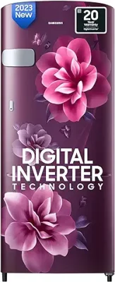 15. Samsung 223 L 3 Star Digital Inverter Direct-Cool Single Door Refrigerator (RR24C2Y23CR/NL, Red, Camellia Purple, 2023 Model)
