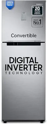 9. Samsung 236 L 3 Star Convertible, Digital Inverter with Display Frost Free Double Door Refrigerator (RT28C3733S8/HL, Silver, Elegant Inox, 2023 Model)