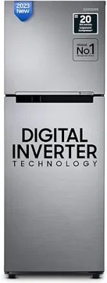 2. Samsung 236 L 3 Star Digital Inverter Frost Free Double Door Refrigerator (RT28C3053S8/HL, Silver, Elegant Inox, 2023 Model)