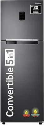 5. Samsung 322 L 2 Star Convertible 5-in-1 Digital Inverter Frost Free Double Door Refrigerator (RT37C4512BX/HL, Luxe Black, 2023 Model)