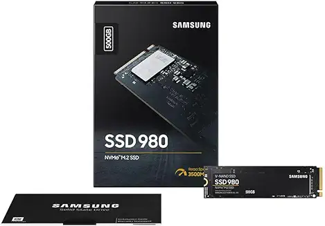 9. Samsung 980 1TB Up to 3,500 MB/s PCIe 3.0 NVMe M.2 (2280) Internal Solid State Drive (SSD) (MZ-V8V1T0)