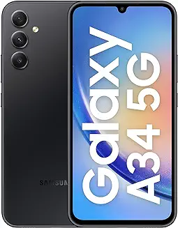 10. Samsung Galaxy A34 5G (Awesome Graphite, 8GB, 256GB Storage) | 48 MP No Shake Cam (OIS) | IP67 | Gorilla Glass 5 | Voice Focus | Travel Adapter to be Purchased Separately