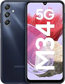 5. Samsung Galaxy M34 5G (Midnight Blue,6GB,128GB)|120Hz sAMOLED Display|50MP Triple No Shake Cam|6000 mAh Battery|4 Gen OS Upgrade & 5 Year Security Update|12GB RAM with RAM+|Android 13|Without Charger