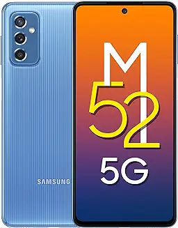5. Samsung Galaxy M52 5G (ICY Blue, 8GB RAM, 128GB Storage) Latest Snapdragon 778G 5G | sAMOLED 120Hz Display