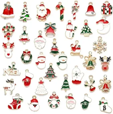 10. SANNIDH® Christmas Charms Pendants Set Assorted Jewelry