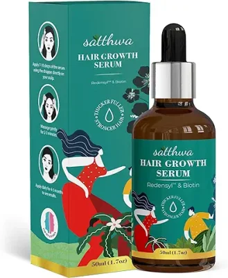 14. Satthwa Hair Growth Serum with Redensyl 3% & Anagain 4% - Thicker & Fuller For Hair Fall Control For Men & Women, 50ml (1.7oz)