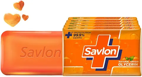13. Savlon Moisturizing Glycerin Soap Bar With Germ Protection, 625g (125g - Combo Pack of 5), Soap for Women & Men, For All Skin Types