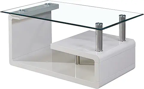 14. Sayo Alexandria Glass Coffee Table