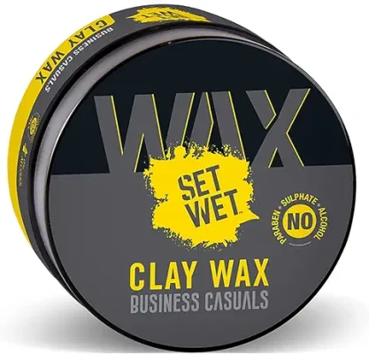 4. Set Wet Hair Wax For Men - Hair Clay Wax 60g| Strong Hold, Ultra Matte Finish, With Bentonite Clay, Restylable Anytime, Easy Wash Off| No Paraben, No Sulphate, No Alcohol