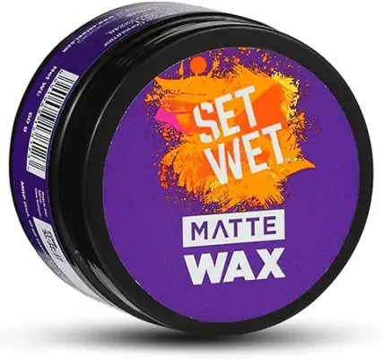 9. Set Wet Hair Wax For Men - Matte Wax, 60g | Matte Look, Strong Hold, Restylable Anytime, Easy Wash Off | No Paraben, No Sulphate, No Alcohol