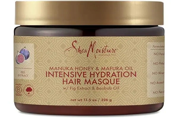 8. SheaMoisture Intensive Hydration Hair Masque Manuka Honey & Mafura Oil For Dry, Damaged Hair Deep Conditioning Hair Treatment 11.5 oz