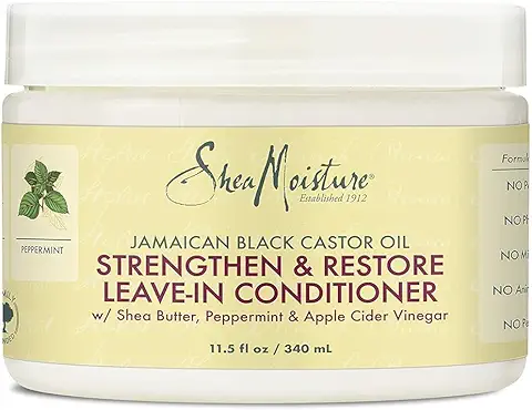 8. SheaMoisture Jamaican Black Castor Oil Leave In Conditioner For Damaged Hair 100% Pure To Soften And Detangle 11.5oz