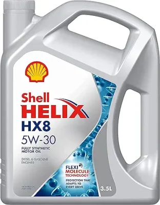 3. Shell Helix HX8 5W-30 API SN Plus Fully Synthetic Engine Oil for Petrol, Diesel & CNG Cars (3.5 L), medium