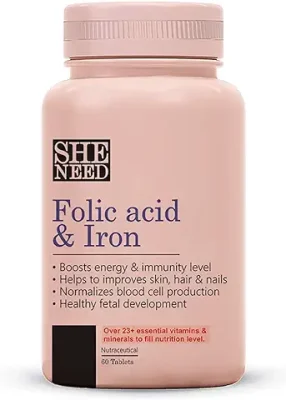 1. SheNeed Folic Acid & Iron Supplements