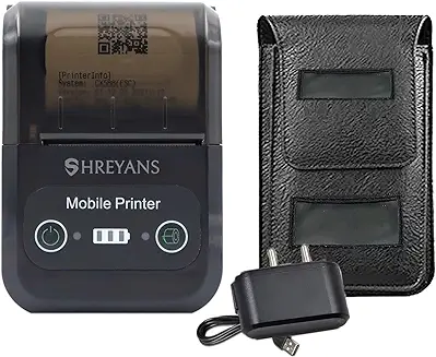 6. SHREYANS 58mm Mini Portable Inkless Thermal Printer with All accesories