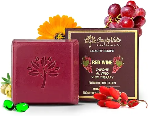 12. Simply Vedic Luxury Natural Handmade Red Wine Soap Bar
