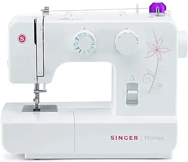 4. Singer Promise 1412 Automatic Zig-Zag Electric Sewing Machine, 12 Built-in Stitches, 18 Stitch Functions (White) Metal Frame