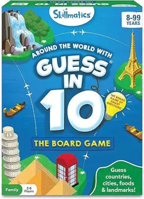 4. Skillmatics Family Card & Board Game - Guess In 10 Around The World, Gifts For 8 Year Olds And Up, Average Playtime 30 Minutes, 2-6 Players, Kid