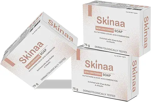 11. Skinaa Skin Lightening Soap for All Skin Type - Pack of 3 | Shea Butter and Arbutin | Glutathione and Kojic Acid | Olive Oil | Glycerin | Titanium Dioxide | Tetrasodium EDTA, 75g