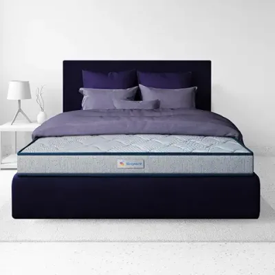10. Sleepwell Nexa Classic Resitec Foam 6-inch Double Bed Size Mattress - Gentle Comfort, Superior air Circulation, Enhanced Support, and Premium Top Layer Feel, Aqua (78x48x6)