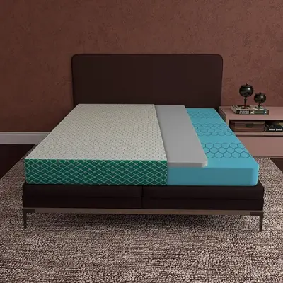 5. SleepyHug AirCell Ortho Dual Comfort Orthopedic Mattress with Reversible Hard & Soft Foam 5 inch Mattress AirCell Tech, Ideal for Queen Size Bed, Back Pain Relief, Removable Cover, (78x60x5)