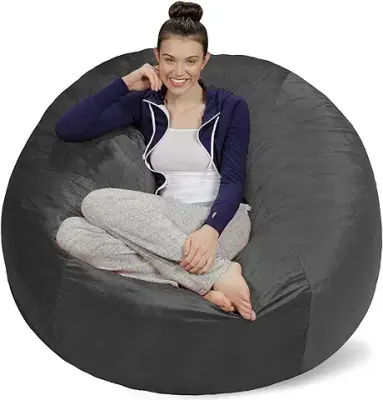 11. Sofa Sack - Plush Ultra Soft Bean Bags Chairs for Kids, Teens, Adults - Memory Foam Beanless Bag Chair with Microsuede Cover - Foam Filled Furniture for Dorm Room - Charcoal 5' (AMZBB-5SK-CS03)