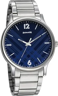 4. Sonata Black Dial Analog watch For Men-NR77105SM01W