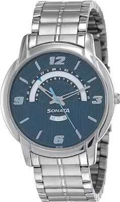 14. Sonata Blue Dial Analog watch For Men-NR77031SM07
