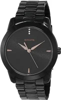 9. Sonata Formal Analog Black Dial Men's Watch NM7924NM01/NN7924NM01