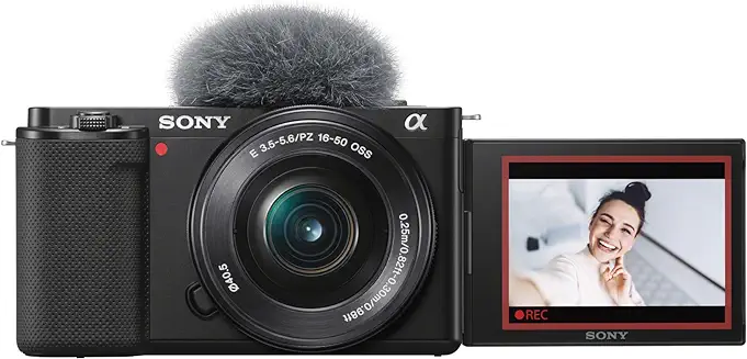 2. Sony Alpha ZV-E10L Mirrorless vlog Camera with 16-50 mm Optical Zoom Lens + Free Wireless Noise Cancelling Earbuds (WF-C700) | 24.2 MP |APS-C Sensor, Advanced Autofocus & 4K Movie Recording