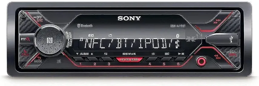 4. Sony Car Stereo DSX-A410BT Digital Media Receiver with NFC