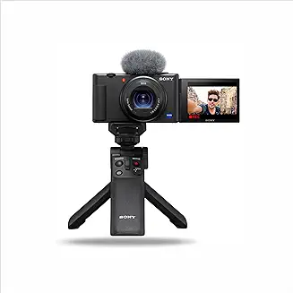 4. Sony Digital Vlog Camera ZV 1 (Compact, Video Eye AF, Flip Screen, in-Built Microphone, Bluetooth Shooting Grip, 4K Vlogging Camera for Content Creation) - Black