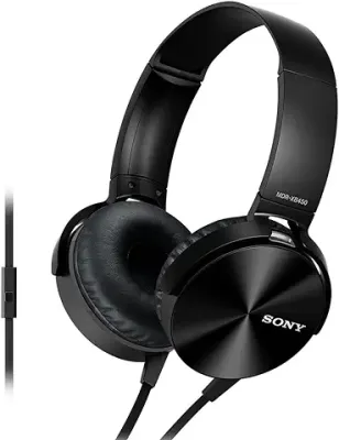 3. Sony Extra Bass MDR-XB450AP On-Ear Wired Headphones with Mic (Black)