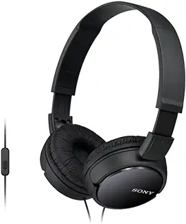 8. Sony MDR-ZX110AP Wired On-Ear Headphones with tangle free cable, 3.5mm Jack, Headset with Mic for phone calls and 1 Year Warranty - (Black)