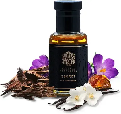 9. Soulful Perfumery Secret Oudh Attar Roll on Perfume - Premium Luxury Perfume - 18+ Hour Long Lasting Fragrance - for Men and Women - 100% Alcohol Free - Artisanal Perfume Oil (Secret, 6 ml)