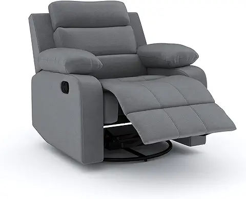 Springwel R2 Single Seater Fabric Manual Recliner Sofa (Grey)