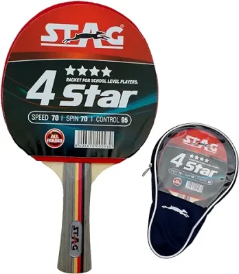 5. Stag 4 Star Table Tennis Racquet (Multicolor)
