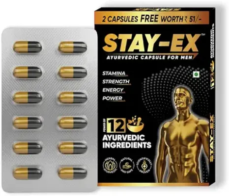 8. STAY-EX Ayurvedic Capsules for Men with the Power of 12 Ayurvedic ingredients to help improve your Stamina