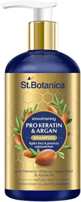 5. St.Botanica Pro Keratin & Argan Shampoo 300ml with Pro Keratin & Argan Oil that Smoothens and Hydrates Dry & Frizzy Hair | Protects coloured hair | Paraben & Sulphate Free | Vegan