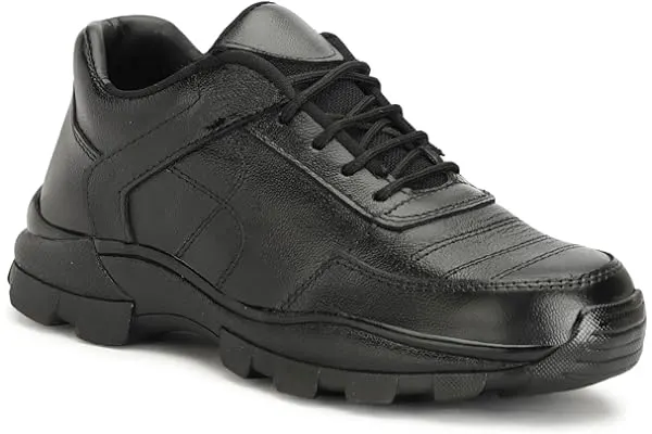 15. STONIXTM Gola Lightweight|Genuine Leather|Comfortable|Sports Look|Steel Toe Industrial Safety Shoes for Men (Size08) Black