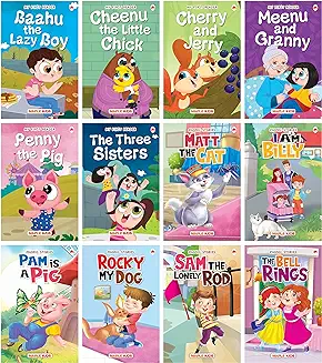 12. Story Book for Kids - First Reader (Illustrated) (Set of 12 Books) - Phonic stories - Bedtime Stories - 2 Years to 6 Years Old - Read Aloud to Infants, Toddlers