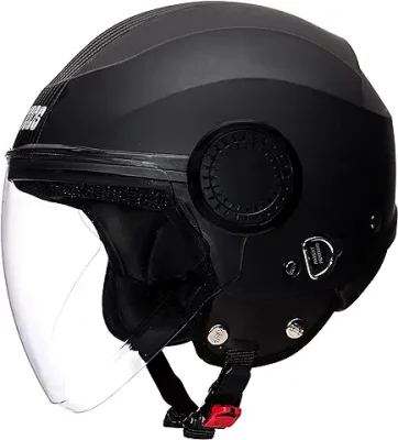 4. Studds Urban Black with Black Strip Open Face Helmet (L)