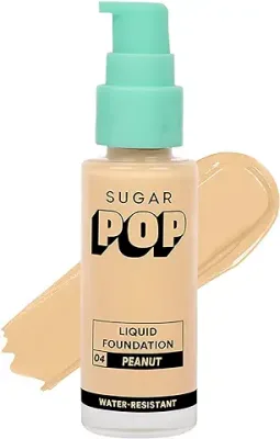 12. SUGAR POP Liquid Foundation - 04 Peanut for Medium to Wheatish Skin Tone | Full coverage | 10HR Stay | Lightweight & Water-resistant | 30 ML