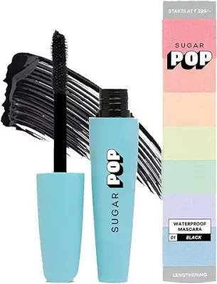 12. SUGAR POP Waterproof Mascara - 01 Black | Lengthening, Smudge-proof & Clump-free | 8 gms