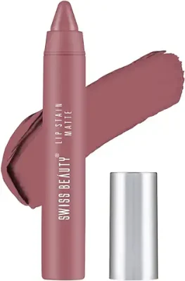13. Swiss Beauty Stain Matte Lipstick | Long Lasting, Hydrating & Lightweight Lipstick | Hot Nude, 3.4gm