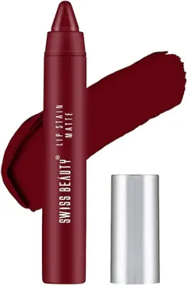 8. Swiss Beauty Stain Matte Lipstick | Long Lasting, Hydrating & Lightweight Lipstick | Magic Maroon, 3.4gm|