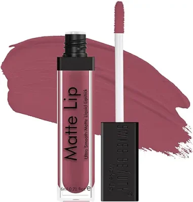 10. Swiss Beauty Ultra Smooth Matte Liquid Lipstick, Smooth Lip Color, Weightless Finish, Silky Matte Finish, Shade- Nude Bomb, 6ml